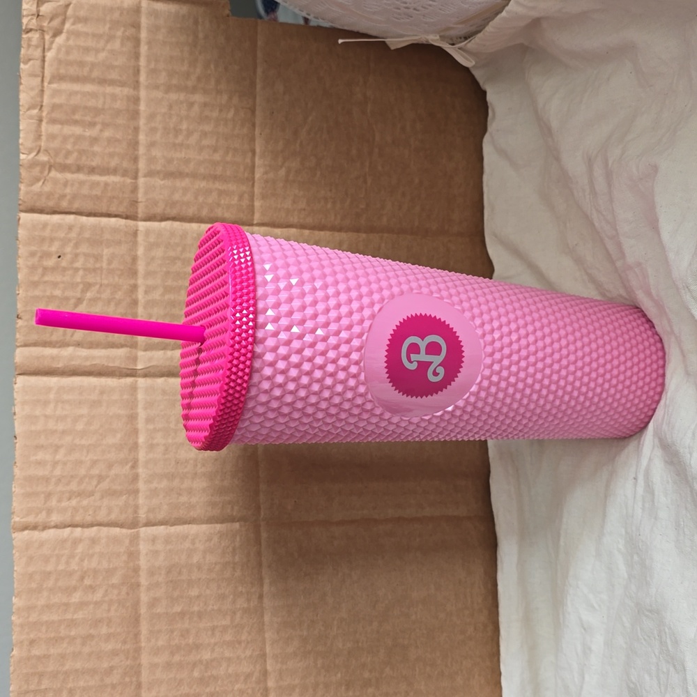 Barbie pink studded tumbler